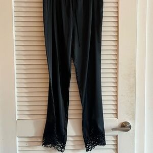 Zara Black Lace Trim Women's Trousers